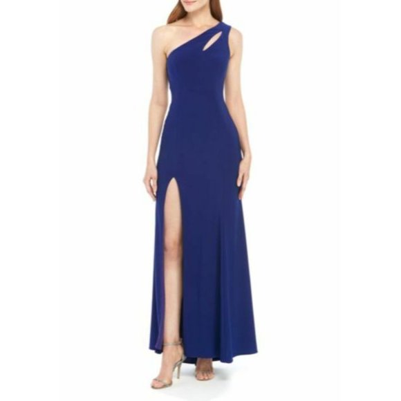Xscape One Shoulder Open Detail Long Gown SIZE 12 - Picture 1 of 3